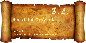 Borsi Lóránt névjegykártya