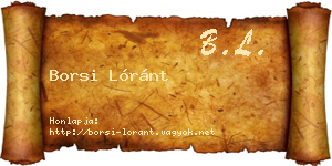 Borsi Lóránt névjegykártya